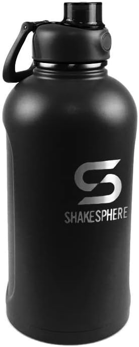 SHAKESPHERE Stainless Steel Sports Water Bottle Double Walled Hydration Jug 68oz - Black…