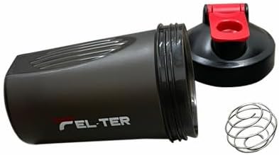 Protein Shaker Bottle – Shaker Bottle for Protein Mixes and Supplement Shakes, Protein Shaker Cup, Stainless Steel Shaker Ball Wire Whisk (Black, 14 - Ounce)