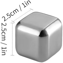 ShanSon Wine Chillers Metal Ice Cube 8 PCS Stainless Steel Whiskey Stones Reusable Whiskey Rocks Beverage Chilling Stones for Scotch and Bourbon Drinking Gifts Set for Men Dad Husband,Silver