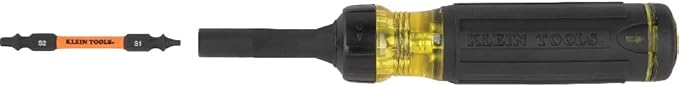 Klein Tools 32313HD 13-in-1 Multi-bit Ratcheting Screwdriver, Double-Ended Impact Bit Set, 12 Impact Driver Bits and 1/4-Inch Nut Driver