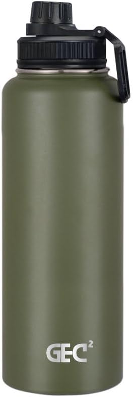 40oz Stainless Steel Water Bottles Leak Proof Vacuum Insulated Water Bottle Thermos Flask Sport Water Bottle (Army Green)