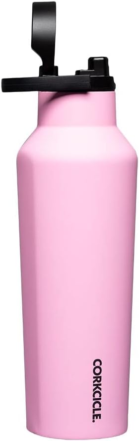 Corkcicle Sport Canteen Insulated Tumbler, Sun-Soaked Pink, 20 oz – Reusable Water Bottle Keeps Beverages Cold for 25 Hours & Hot 12 Hours – Cupholder Friendly Tumbler with Screw-On Cap