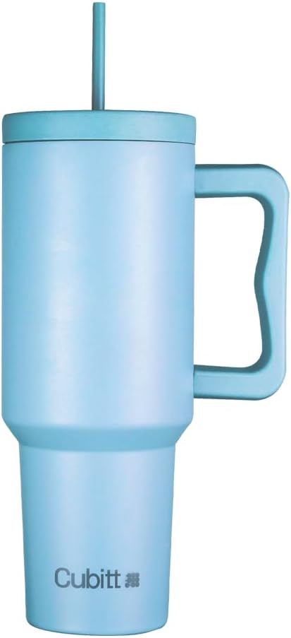 Cubitt Insulated Stainless Steel 40 oz Tumbler with Handle and Straw Lid, Cupholder friendly