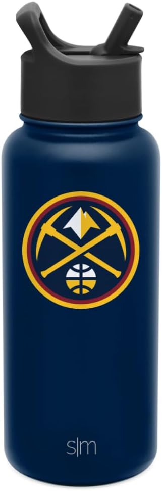 Simple Modern Officially Licensed NBA Water Bottle with Straw Lid Insulated Stainless Steel Thermos Gift | Summit Collection | 32oz
