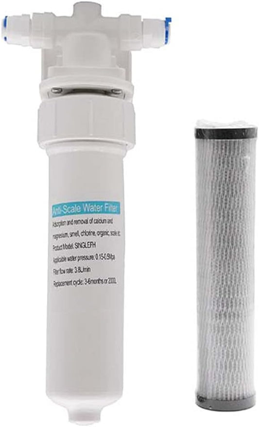 Westbrass AF400 Under Sink in-line Filter Unit and Cartridge for Instant Hot or Pure Water Dispenser faucets, White