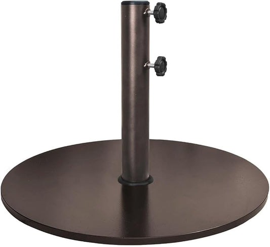EliteShade USA Up to 140 lbs Round Umbrella Base Steel Plate Stand Market Patio Outdoor Heavy Duty Umbrella Holder, Bonus 18" Round Weight Sand Bag (Sand is not Included), Reddish-Brown