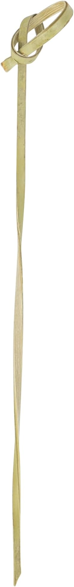 Restaurantware 6 Inch Twisted Bamboo Skewers 1000 Sturdy Disposable Bamboo Food Picks - Sturdy Looped Knot Bamboo Appetizer Picks Sustainable For Serving Appetizers and Cocktail Garnishes