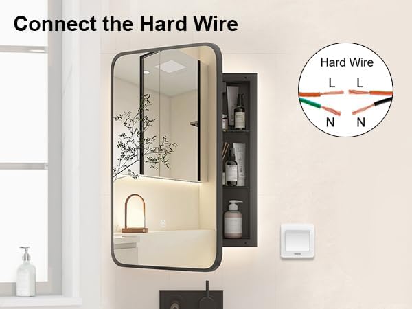 Metal Recessed Medicine Cabinets for Bathroom Medicine Cabinet with Mirror,Black Medicine Cabinet with Light,3 Color Lighted Medicine Cabinets Wall Mounted,Bathroom Mirror with Storage 16x24