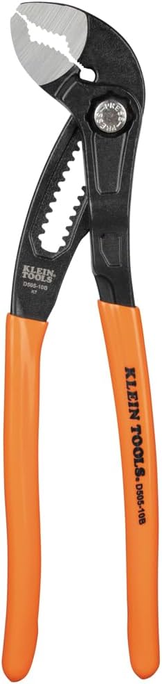 Klein Tools D50510B Pump Pliers, Klaw Quick-Adjust, Curved Jaw, Hardened Teeth for Maximum Torque, 10-Inch