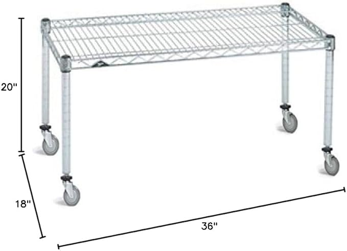 Omega Products Corporation 18" Deep x 36" Wide x 20" High Chrome Mobile Dunnage Rack