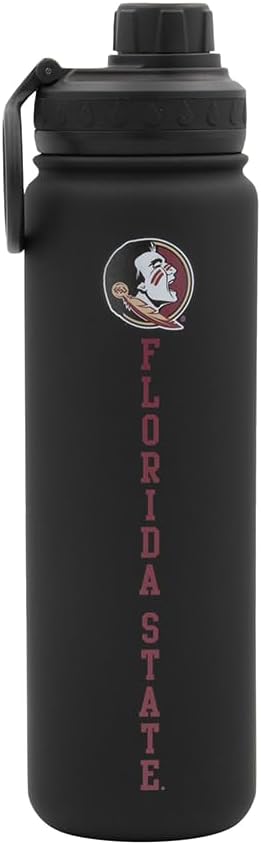 Florida State Water Bottle - Black Double Walled Stainless Steel 24 oz Keeps Drinks Cold or Hot