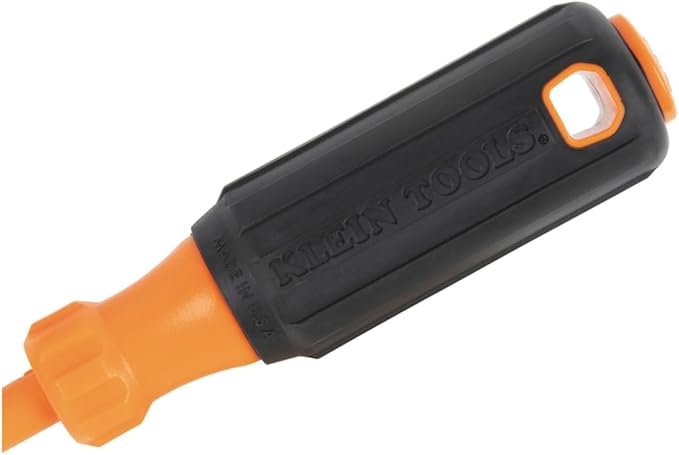 Klein Tools 85077INSR Insulated Screwdriver Set with Magnetizer, Made in USA, 1000V Electrical Screwdrivers, Phillips, Slotted, Square, 7-Piece