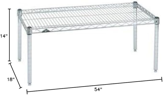 Omega Products Corporation 18" Deep x 54" Wide x 14" High Chrome Stationary Dunnage Rack