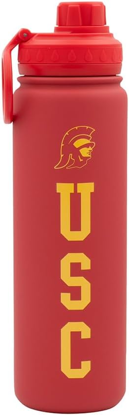 USC Logo Water Bottle - Red Double Walled Stainless Steel 24 oz Keeps Drinks Cold or Hot
