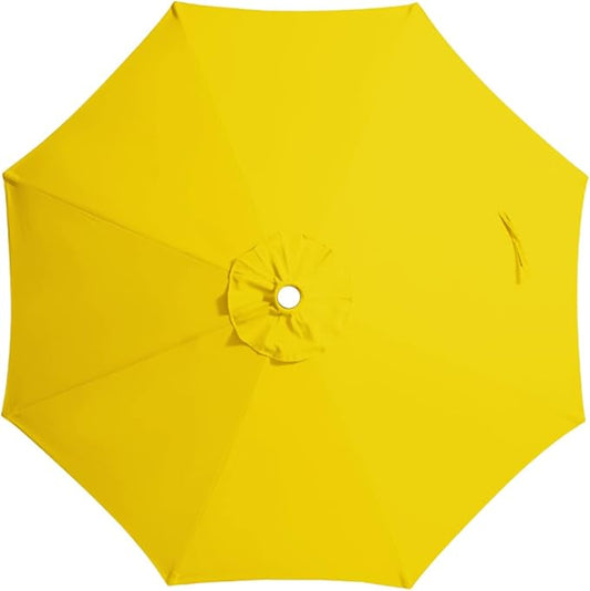 JEAREY 9 ft Patio Umbrella Replacement Canopy for 8 Ribs, Table Market Yard Umbrella Replacement Top Cover-Yellow (Canopy Only)