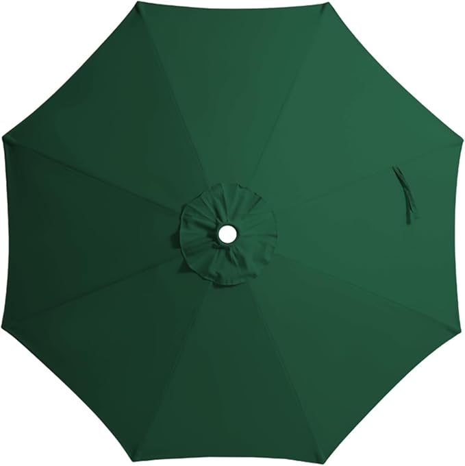 JEAREY 9 ft Patio Umbrella Replacement Canopy for 8 Ribs, Table Market Yard Umbrella Replacement Top Cover-Dark Green (Canopy Only)