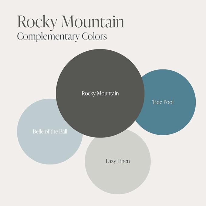 Country Chic All-in-One Chalk Paint for Furniture, Cabinets, Home Decor, Eco-Friendly, Matte Finish, Built-In Primer & Top Coat for Wood, Metal - Rocky Mountain (Charcoal Grey) - Pint 16 oz (475 ml)