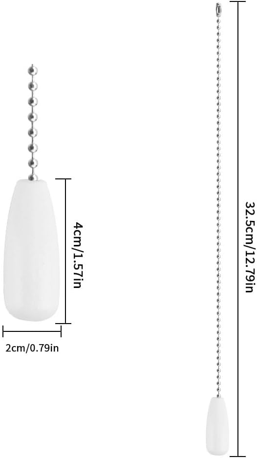 12Pcs White Ceiling Fan Pull Chain,Fan Pull Chain Extension,Pull Chain Extension,Ceiling Fan Pull Chain Extender,Pull Chain Light Fixture,Fan Chains Extensions,Pull Chains for Ceiling Fans and Lights