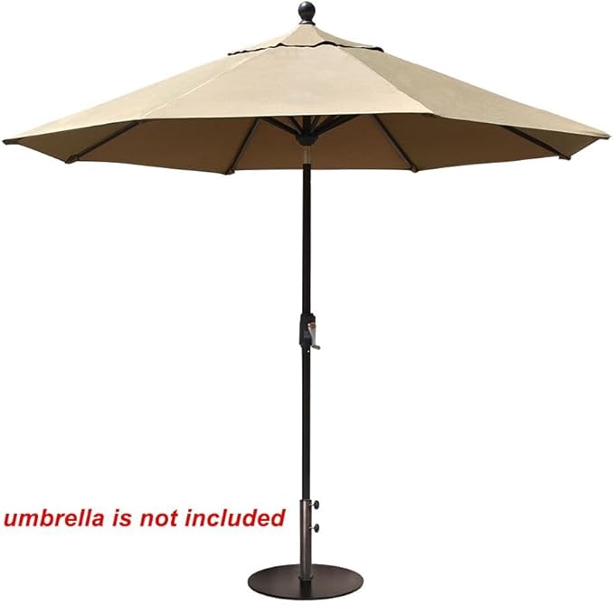 EliteShade USA Up to 140 lbs Round Umbrella Base Steel Plate Stand Market Patio Outdoor Heavy Duty Umbrella Holder, Bonus 18" Round Weight Sand Bag (Sand is not Included), Reddish-Brown