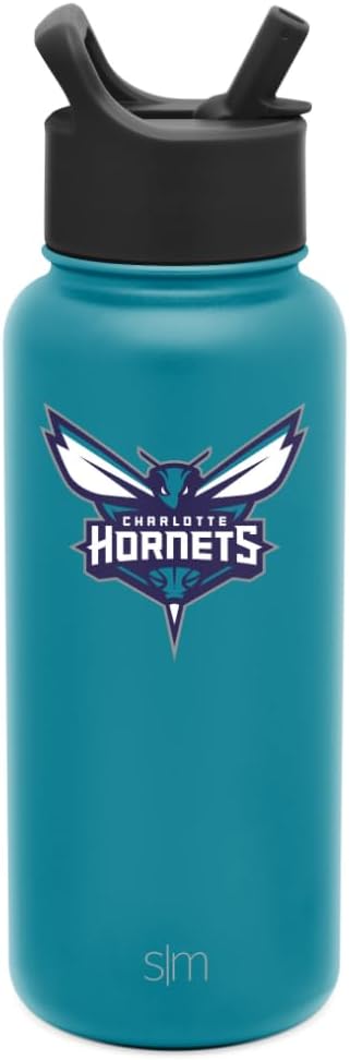 Simple Modern Officially Licensed NBA Water Bottle with Straw Lid Insulated Stainless Steel Thermos Gift | Summit Collection | 32oz