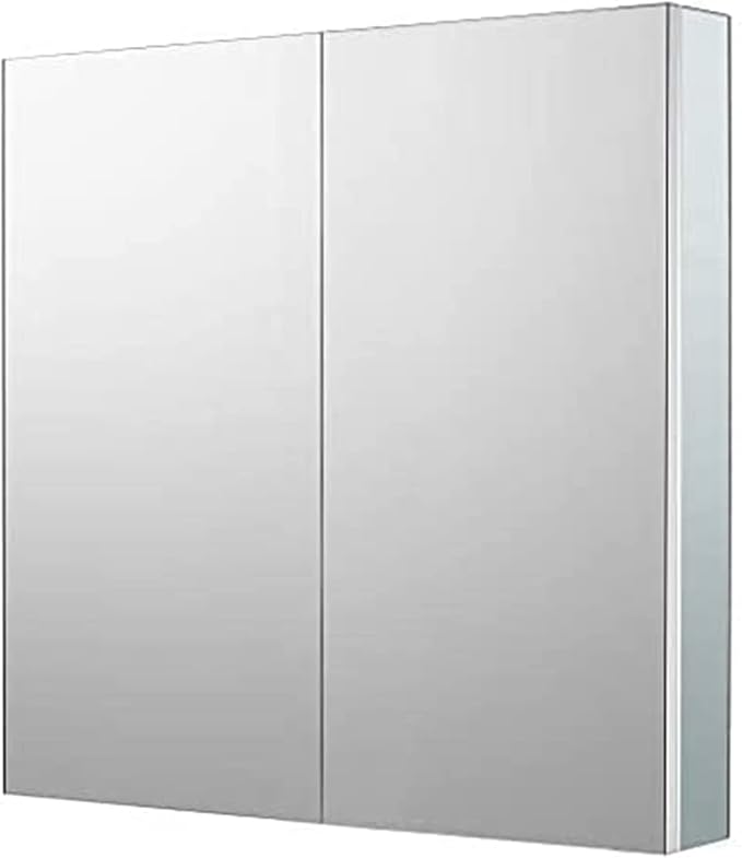 Sunrosa Aluminum Bathroom Medicine Cabinet with Mirror, 36"27.5", Wall-mountable and Recessed-in, 2 Doors Cabinet Organizer