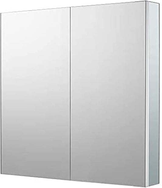 Sunrosa Aluminum Bathroom Medicine Cabinet with Mirror, 36"27.5", Wall-mountable and Recessed-in, 2 Doors Cabinet Organizer