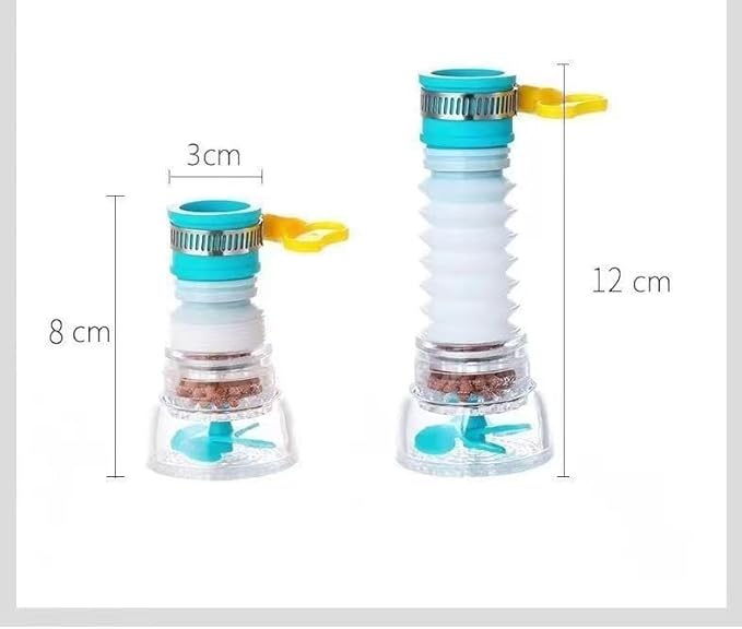 Blue 360 Degree Rotating Faucet Aerator Telescopic Anti-Splash Water- Saving Tap Sprayer, Tap Nozzle with Filter Tip Faucet Adapter for Kitchen Bathroom Faucet Parts, Water Filtration and Softeners