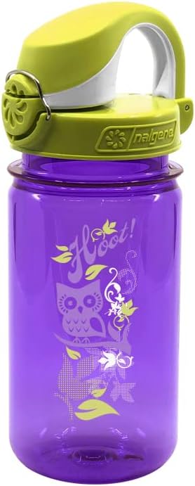 Nalgene Sustain Tritan BPA-Free Kids On The Fly Water Bottle Made with Material Derived from 50% Plastic Waste, Leak Proof, Durable, BPA Free, Carabiner Friendly, Reusable, 12 oz