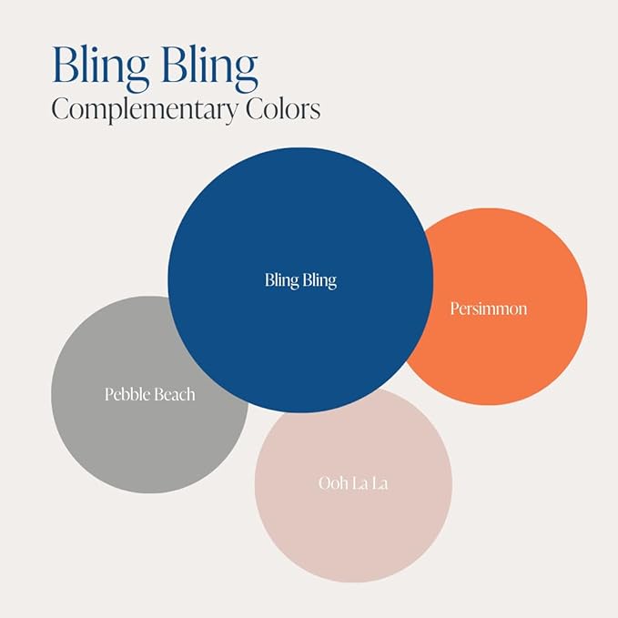 Country Chic All-in-One Chalk Paint for Furniture, Cabinets, Home Decor, Eco-Friendly, Matte Finish, Built-In Primer & Top Coat for Wood, Metal - Bling Bling (Royal Blue) - Quart 32 oz (950 ml)