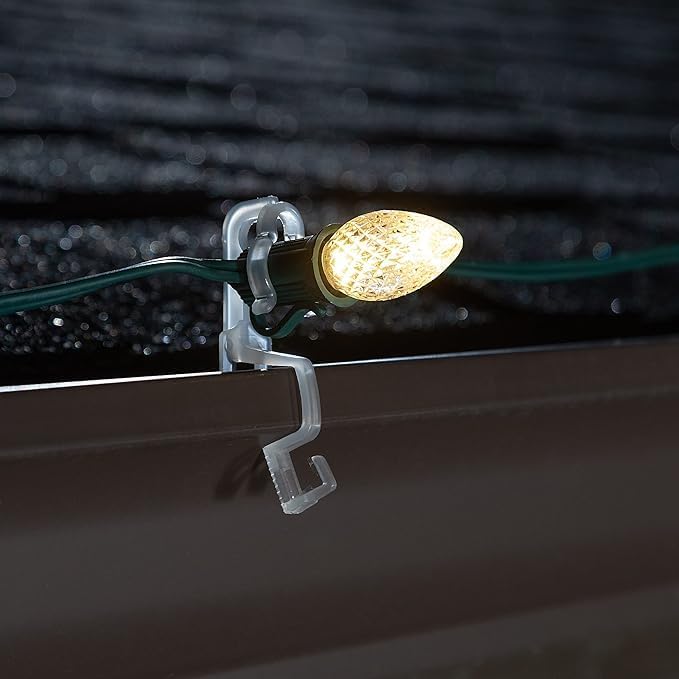 Holiday Lighting Outlet Faceted C7 Christmas Lights | Multi-Colored LED Light Bulbs Holiday Decoration Warm Christmas Decor for Indoor & Outdoor Use | 2 SMD LEDs in Each Light Bulb | Set of 25