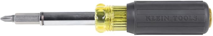 Klein Tools 32500MAG Magnetic Multi-Bit Screwdriver / Nut Driver, 11-in-1 Multi Tool with 8 Bits, 3 Nut Driver Sizes, Cushion Grip Handle