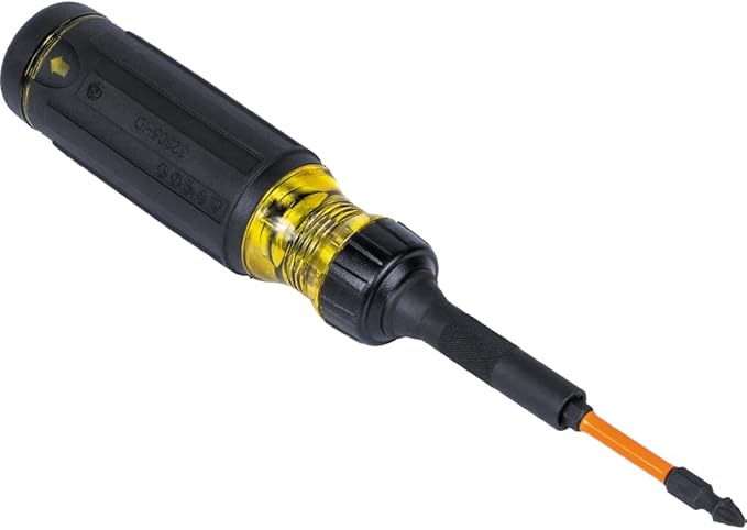 Klein Tools 32315HD 15-in-1 Multi-Bit Ratcheting Screwdriver, Impact-Rated, 7 Double-Ended ProFlex Torsion Zone Tips, 1/4-Inch Nut Driver, 8-Piece