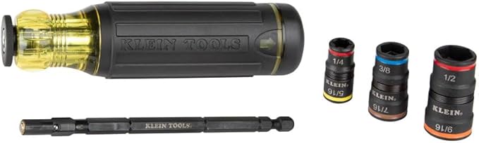 Klein Tools 32303HD Impact Driver Set, 20-in-1 SAE Impact Rated Sockets and Screwdriver Tool with Phillips, Slotted, Square and Torx Tips