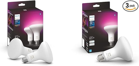 Philips Hue White and Color Ambiance BR30 LED Smart Bulbs, 2-Pack and 1-Pack Bundle