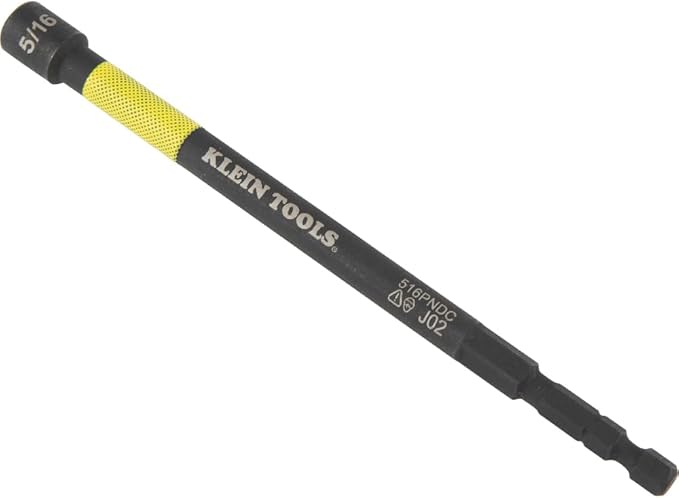 Klein Tools 32930 SAE Magnetic Impact Nut Setter Set, 6-Piece Color Coded Power Nut Driver with Extended Reach, 6 SAE Sizes