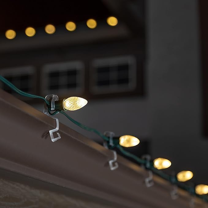 Holiday Lighting Outlet Faceted C7 Christmas Lights | Blue LED Light Bulbs Holiday Decoration | Warm Christmas Decor for Indoor & Outdoor Use | 2 SMD LEDs in Each Light Bulb | Set of 500