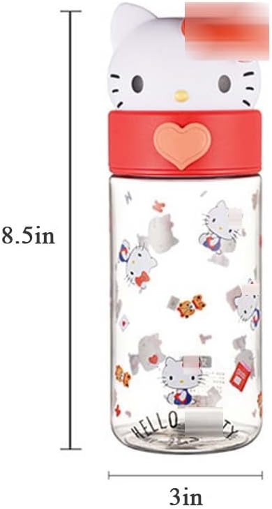 Kawaii Cartoon Water Bottle, 500ML Cute Anime Portable Drinking Bottle for Outdoor, Office, Travel, Birthday Gift