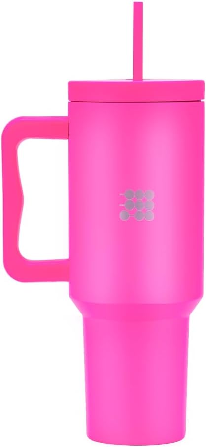 Cubitt Insulated Stainless Steel 40 oz Tumbler with Handle and Straw Lid, Cupholder friendly