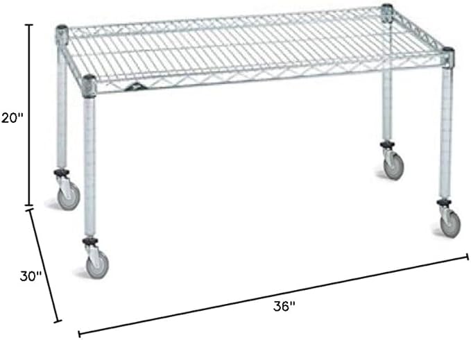 Omega Products Corporation 30" Deep x 36" Wide x 20" High Chrome Mobile Dunnage Rack
