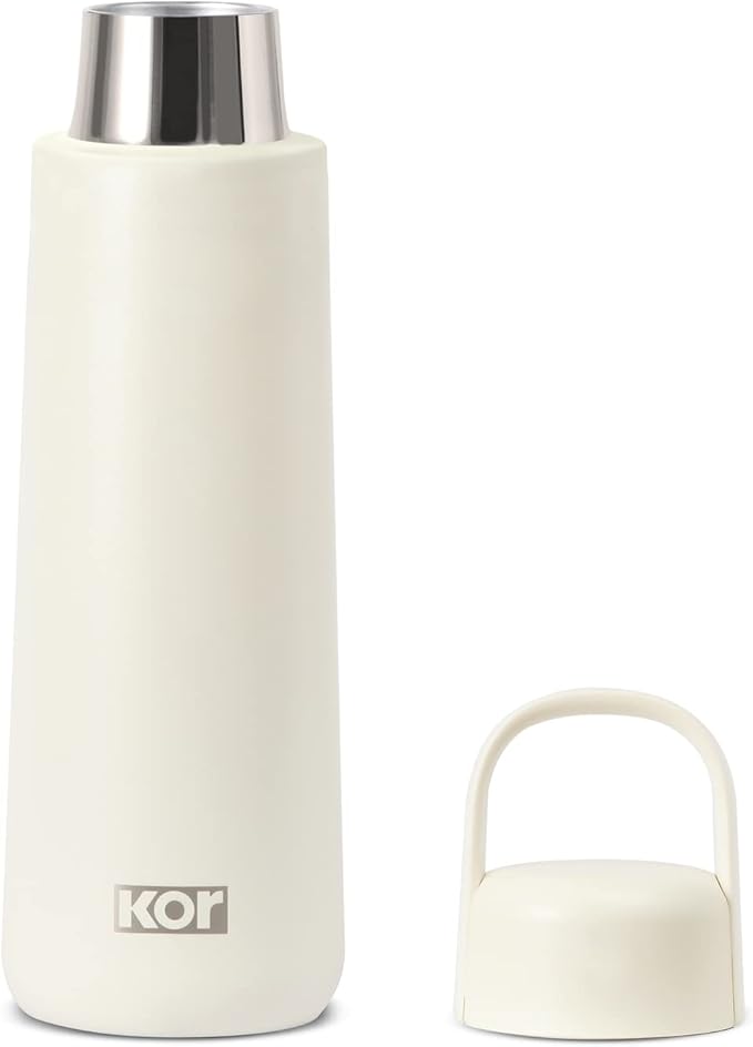 KOR Melrose 20oz Double Wall Insulated Water Bottle - Keeps Beverages Hot for 12hrs, Cold for 24hrs - Stainless Steel Design - Contoured Perfect Spout for Drinking
