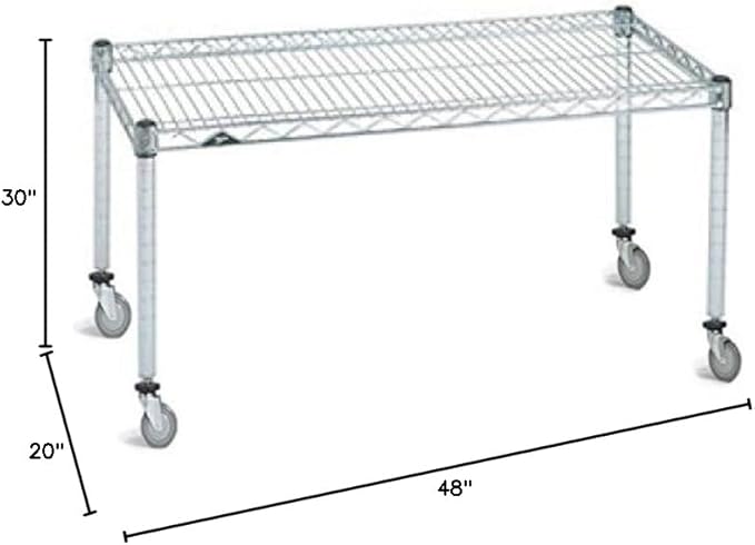 Omega Products Corporation 30" Deep x 48" Wide x 20" High Chrome Mobile Dunnage Rack