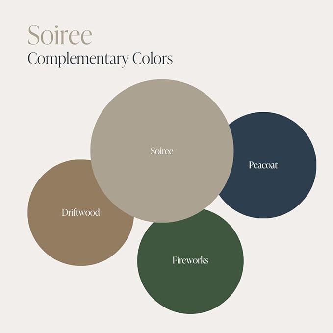 Country Chic All-in-One Chalk Paint for Furniture, Cabinets, Home Decor, Eco-Friendly, Matte Finish, Built-In Primer & Top Coat for Wood, Metal - Soiree (Beige Taupe) - Quart 32 oz (950 ml)