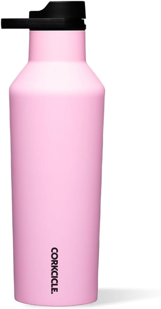 Corkcicle Sport Canteen Insulated Tumbler, Sun-Soaked Pink, 32 oz – Reusable Water Bottle Keeps Beverages Cold for 25 Hours & Hot 12 Hours – Cupholder Friendly Tumbler with Screw-On Cap