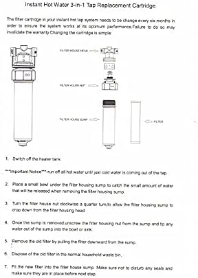 Westbrass AF400R Replacement Filter Cartridges for F400 Under Sink In-line Filter Unit and Instant Hot or Pure Water Dispenser Faucets, White (2-Pack)