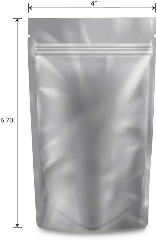 Mylar Bags Smell Proof 1/4 Ounce White/Clear - 1000 Count 6.7" X 4" 6mill Thickness - Packaging Bags - Mylar Bags For Food Storage - Resealable Bags