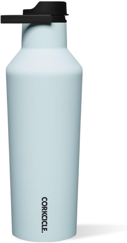 Corkcicle Insulated Canteen Travel Water Bottle, Triple Insulated Stainless Steel, Easy Grip Quick Sip Cap, Keeps Beverages Cold for 25 Hours or Warm for 12 Hours, 32oz, Powder Blue
