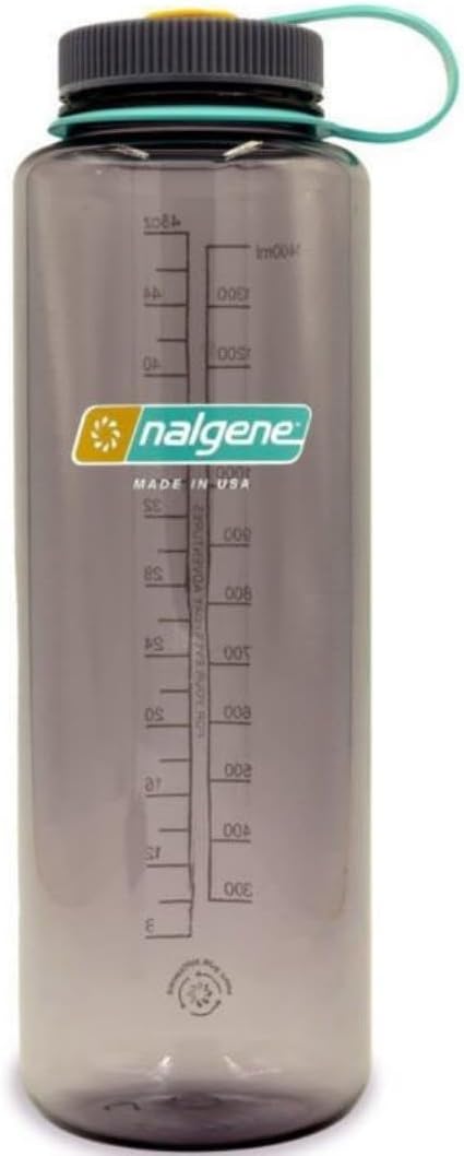 Nalgene Sustain Tritan BPA-Free Water Bottle Made with Material Derived from 50% Plastic Waste, 48 OZ, Wide Mouth, Aubergine