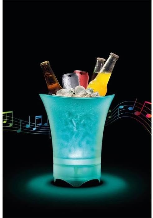 LUMl-Chill Portable Collapsible Ice Bucket for Wine, Soda, Drinks with Built in Wireless Bluetooth Speaker - Party LED lights