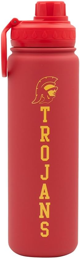 USC Trojans Water Bottle - Red Double Walled Stainless Steel 24 oz Keeps Drinks Cold or Hot
