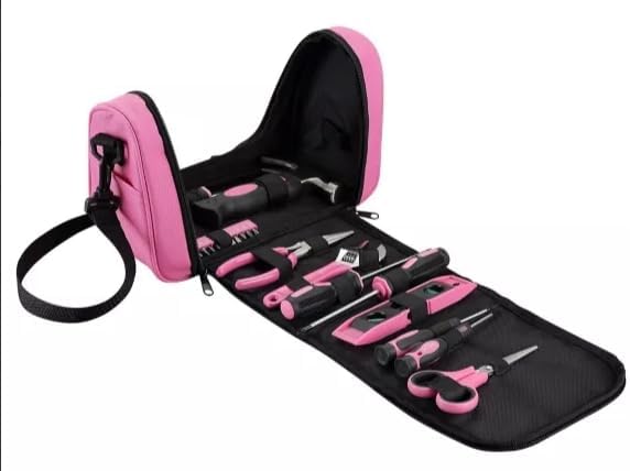 Tool Kit for Ladies,Basic Hand Tool Set 21Pcs with Pouch,Tool Bag for Home|Dorm|Office|DIY|Girls